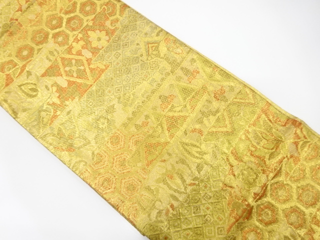 JAPANESE KIMONO / ANTIQUE FUKURO OBI / SILK / SAGANISHIKI / WOVEN FLORAL SARASA